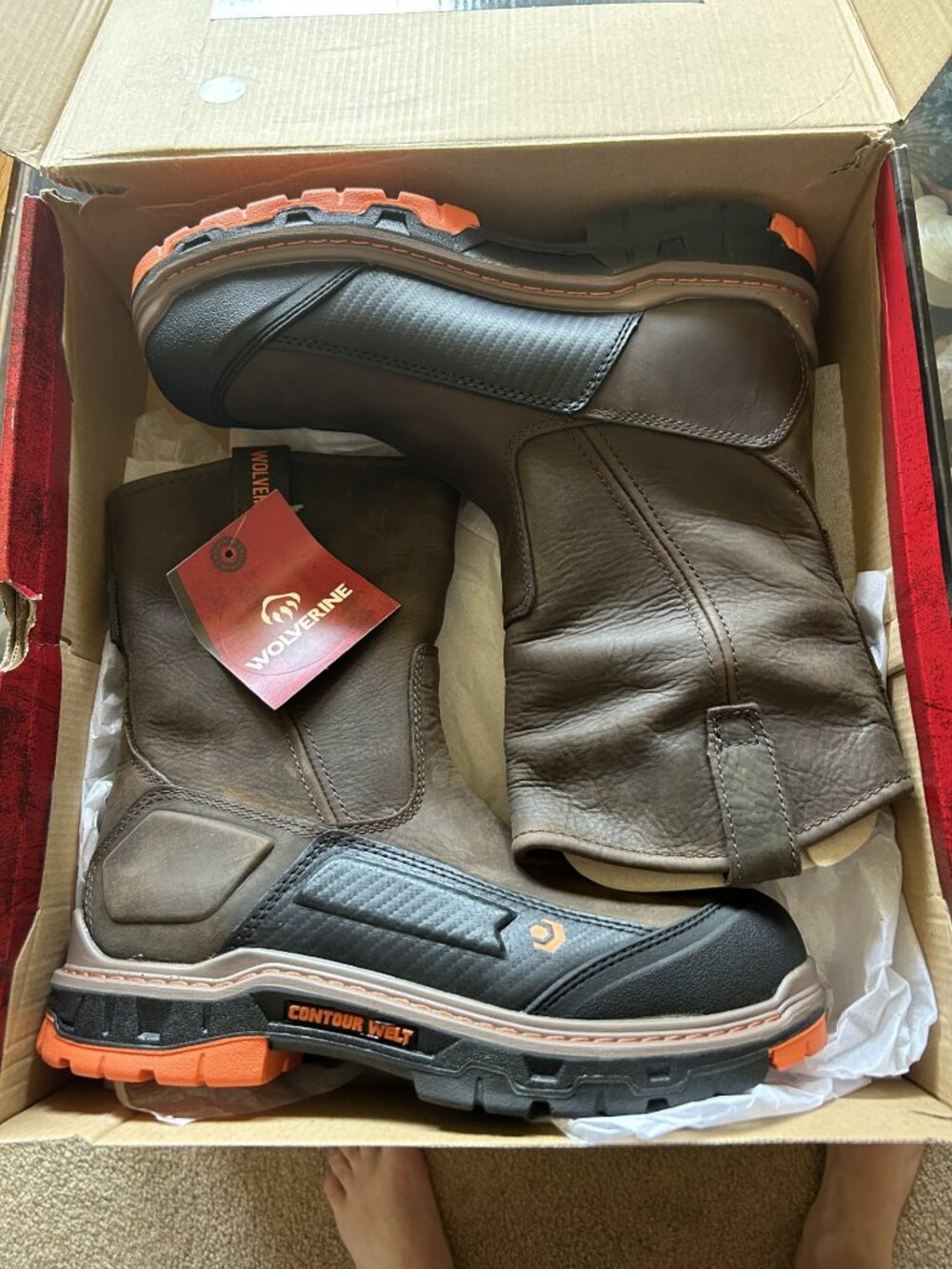 Wolverine Overpass Composite Brown Toe Boots Men's 9M WaterProof Plus New!!